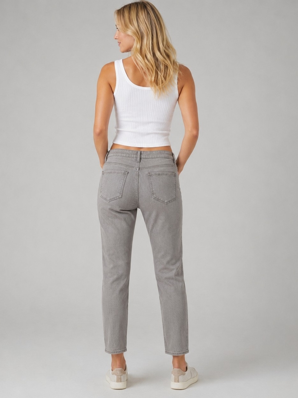 NYDJ Stella Relaxed Lyft Tuck Ankle Jeans In Gray - Picture 2 of 7